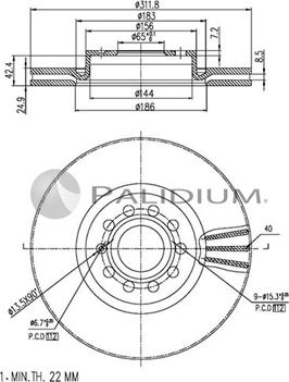 Ashuki P330-018 - Тормозной диск autosila-amz.com