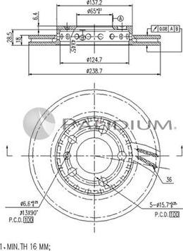 Ashuki P330-081 - Тормозной диск autosila-amz.com