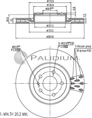 Ashuki P330-088 - Тормозной диск autosila-amz.com