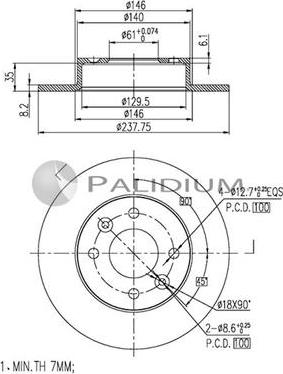 Ashuki P330-075 - Тормозной диск autosila-amz.com