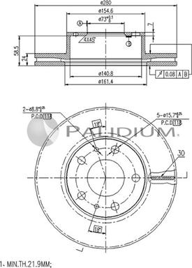 Ashuki P330-071 - Тормозной диск autosila-amz.com