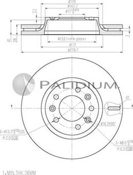 Ashuki P330-148 - Тормозной диск autosila-amz.com