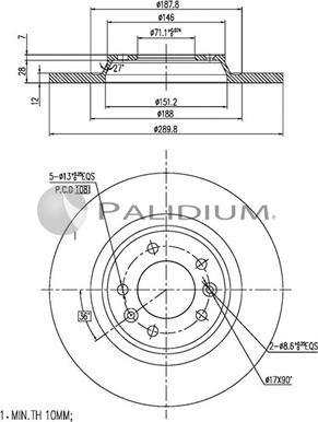 Ashuki P330-108 - Тормозной диск autosila-amz.com