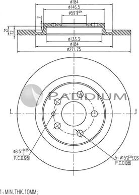 Ashuki P330-136 - Тормозной диск autosila-amz.com