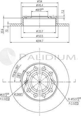 Ashuki P331-055 - Тормозной диск autosila-amz.com