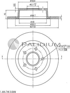 Ashuki P331-057 - Тормозной диск autosila-amz.com