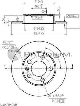 Ashuki P331-003 - Тормозной диск autosila-amz.com