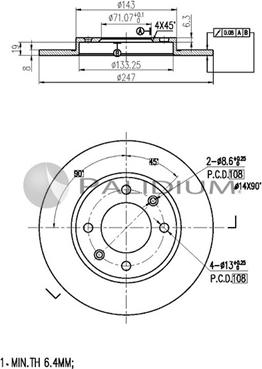 Ashuki P331-010 - Тормозной диск autosila-amz.com