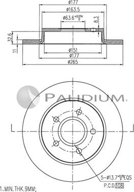 Ashuki P331-033 - Тормозной диск autosila-amz.com