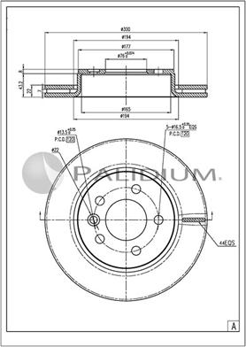 Ashuki P331-143 - Тормозной диск autosila-amz.com