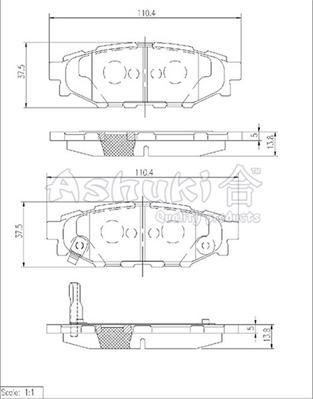 Ashuki S011-50 - Тормозные колодки, дисковые, комплект autosila-amz.com