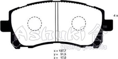 Ashuki S011-16 - Тормозные колодки, дисковые, комплект autosila-amz.com