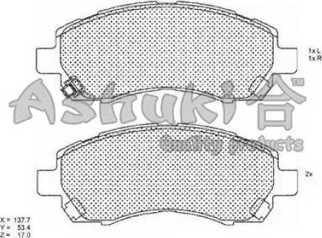 Ashuki S011-25 - Тормозные колодки, дисковые, комплект autosila-amz.com