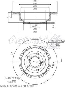 Ashuki S017-15 - Тормозной диск autosila-amz.com