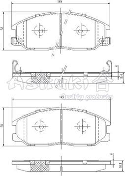 Ashuki SY010-12 - Тормозные колодки, дисковые, комплект autosila-amz.com