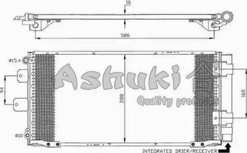 Ashuki T555-05 - Конденсатор кондиционера autosila-amz.com