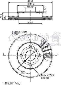 Ashuki T601-08 - Тормозной диск autosila-amz.com