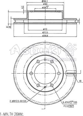 Ashuki T603-04 - Тормозной диск autosila-amz.com