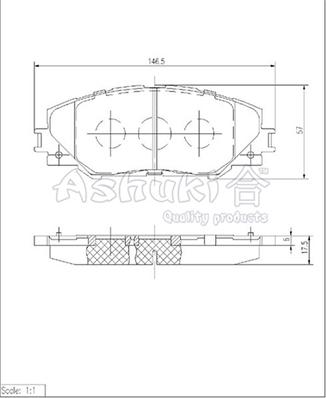 Ashuki T113-15 - Тормозные колодки, дисковые, комплект autosila-amz.com