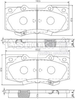 Ashuki T112-48 - Тормозные колодки, дисковые, комплект autosila-amz.com