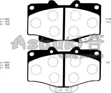 Japanparts JPA254AF - Тормозные колодки, дисковые, комплект autosila-amz.com