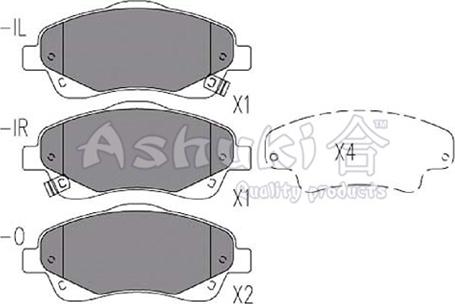 Ashuki T112-58 - Тормозные колодки, дисковые, комплект autosila-amz.com