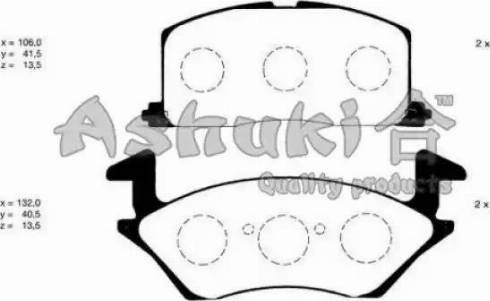 Ashuki T112-10 - Тормозные колодки, дисковые, комплект autosila-amz.com