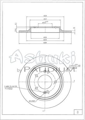 Ashuki Y089-76 - Тормозной диск autosila-amz.com