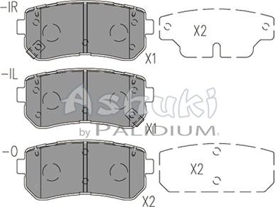 Ashuki Y029-62 - Тормозные колодки, дисковые, комплект autosila-amz.com