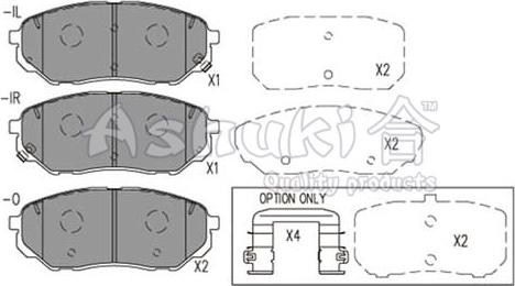 Ashuki Y029-12 - Тормозные колодки, дисковые, комплект autosila-amz.com