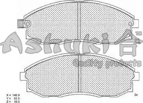 Ashuki Y029-30 - Тормозные колодки, дисковые, комплект autosila-amz.com