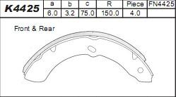 Asimco K4425 - Комплект тормозных колодок, барабанные autosila-amz.com