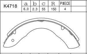 Asimco K4718 - Комплект тормозных колодок, барабанные autosila-amz.com
