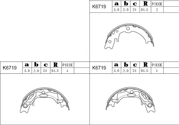 Asimco K6719 - Комплект тормозных колодок, барабанные autosila-amz.com