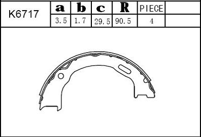 Asimco K6717 - Комплект тормозных колодок, барабанные autosila-amz.com