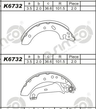Asimco K6732 - Комплект тормозных колодок, барабанные autosila-amz.com