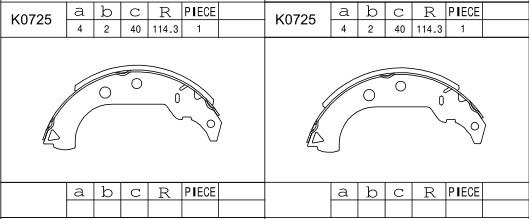 Asimco K0725 - Комплект тормозных колодок, барабанные autosila-amz.com