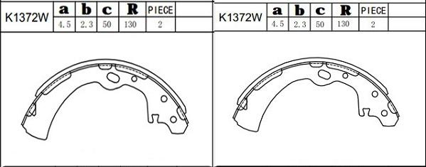 Asimco K1372W - Комплект тормозных колодок, барабанные autosila-amz.com