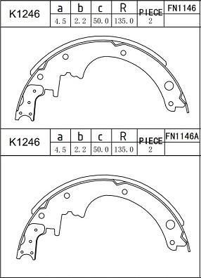 Asimco K1246 - Комплект тормозных колодок, барабанные autosila-amz.com