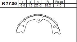 Asimco K1726 - Комплект тормозных колодок, барабанные autosila-amz.com