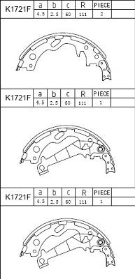 Asimco K1721F - Комплект тормозных колодок, барабанные autosila-amz.com