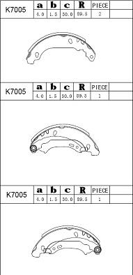 Asimco K7005 - Комплект тормозных колодок, барабанные autosila-amz.com