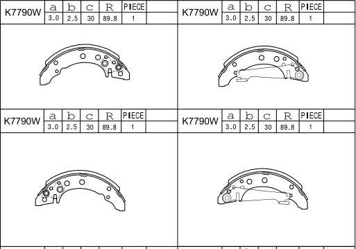 Asimco K7790W - Комплект тормозных колодок, барабанные autosila-amz.com
