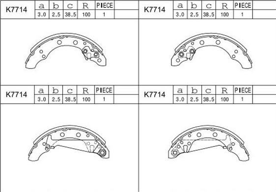 Asimco K7714 - Комплект тормозных колодок, барабанные autosila-amz.com