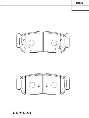 Asimco KD9042 - Тормозные колодки, дисковые, комплект autosila-amz.com