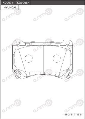 Asimco KD9008 - Тормозные колодки, дисковые, комплект autosila-amz.com