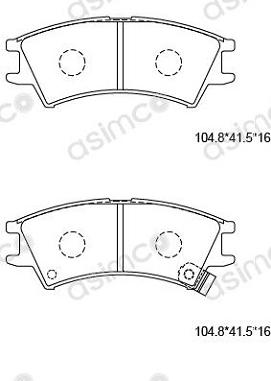 Asimco KD9748 - Тормозные колодки, дисковые, комплект autosila-amz.com