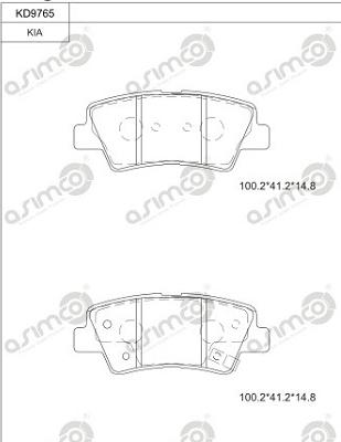 Asimco KD9765 - Тормозные колодки, дисковые, комплект autosila-amz.com