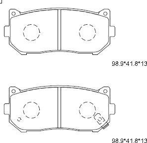 Asimco KD9701 - Тормозные колодки, дисковые, комплект autosila-amz.com