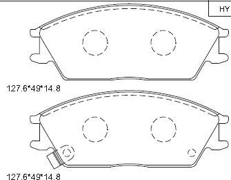 Asimco KD9702 - Тормозные колодки, дисковые, комплект autosila-amz.com